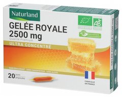 Naturland Gelée Royale 2500 mg Bio маточне молочко засіб для підняття імунітету 20 шт