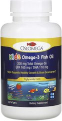Oslomega, Омега-3 з риб'ячого жиру для дітей, 165 мг ЕПК, 110 мг ДГК, натуральний полуничний смак, 60 м'яких та