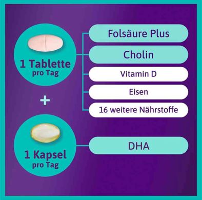 Femibion 3 вітаміни при грудному вигодовуванні 28 таблеток + 28 капсул Німеччина