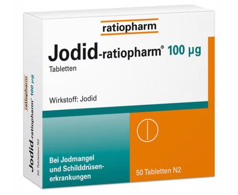 Jodid йод ratiopharm 100 mg 50 шт.