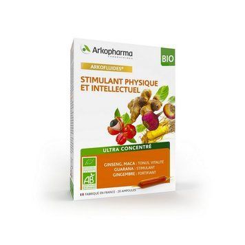 Arkopharma Arkofluides Stimulant Physique Et Intellectuel BIO добавка для підвищення енергії, 20 ампул