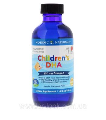 Nordic Naturals, Дитяча ДГК, Полуниця, 4 fl oz (119 мл)