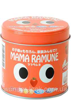 Mama Ramune Дитячі вітаміни зі смаком полуниці з вершками 200 шт