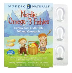 Дитяча жувальна Омега 3 Nordic Naturals 36 шт, США