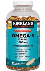 Омега Kirkland Signature Super Concentrate Omega-3 Fish Oil 1200mg, EPA 500/DHA 250mg, 330 шт